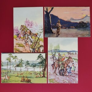 WWII JAPAN MILITARY POST PC SINO-JAPANESE WAR ART MANCHURIA FLAG PROPAGANDA