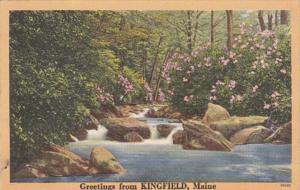 Maine Greetings From Kingfield 1953