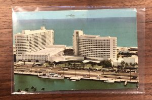MIAMI , FL - Vintage Fountainebleau Hotel - BEACH - FLORIDA ON WATERFRONT - 1969