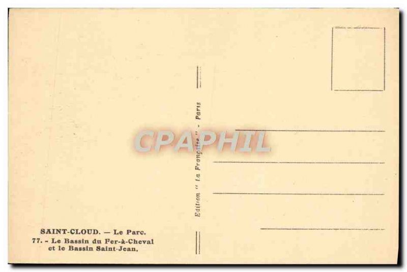 Postcard Old Saint Cloud Le Parc Le Bassin Du Fer A Cheval Et Le Bassin Saint...