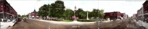 Cresco IA Iowa STREET SCENE Civil War Statue~TJ Lomas Hardware 3¼ X 16¼ Postcard