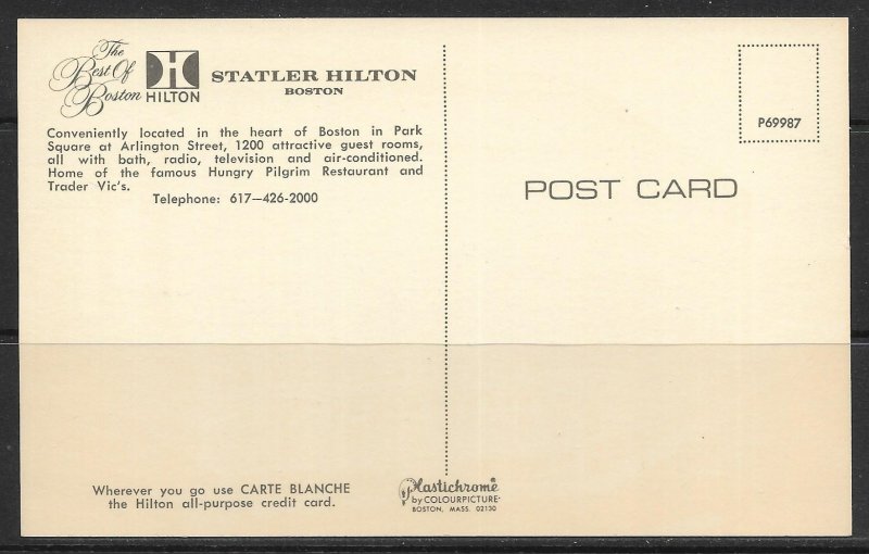 Massachusetts, Boston - Statler Hilton - [MA-812]