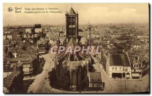 Old Postcard Gand Eglise Saint Nicolas and Panorama