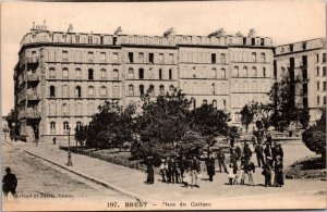 Vtg Brest France Place du Chateau 1910s Old View Postcard