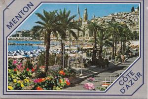 BF24563 menton la plage et la vieille ville  france front/back image