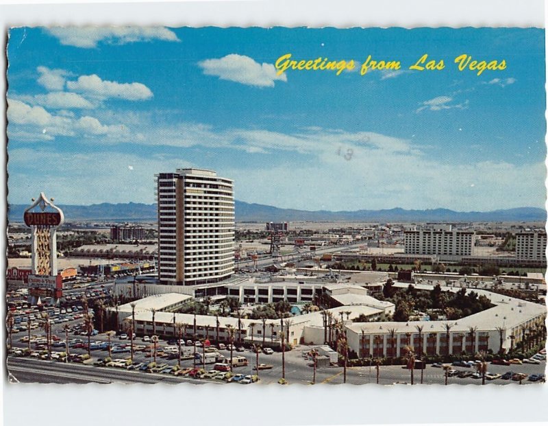 Postcard Aerial View of Dunes Hotel Greetings from Las Vegas Nevada USA