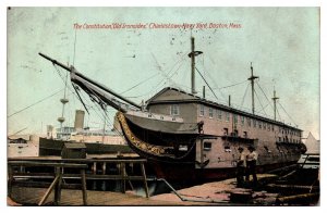 1911 The Constitution, Old Ironsides, Charlestown Navy Yard, Boston, MA Postcard