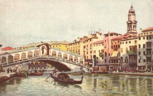 Vintage Postcard 1910's Oldest Rialto Bridge Venezia Ponte Rialto Venice Italy