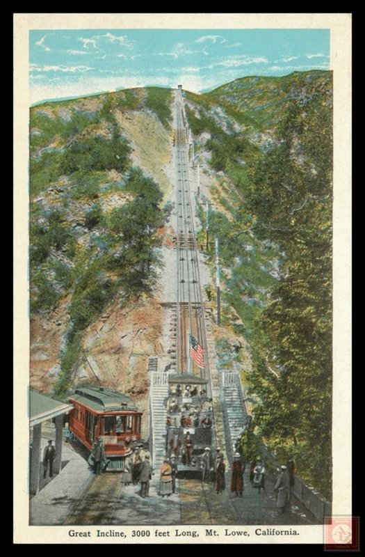 Great Incline, 300 feet Long, Mt. Lowe, Los Angeles, Calif