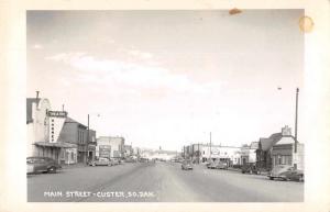 Custer South Dakota Main Street Real Photo Antique Postcard J73356