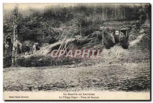 Postcard Old Sante Army War in Lorraine village negro aid post