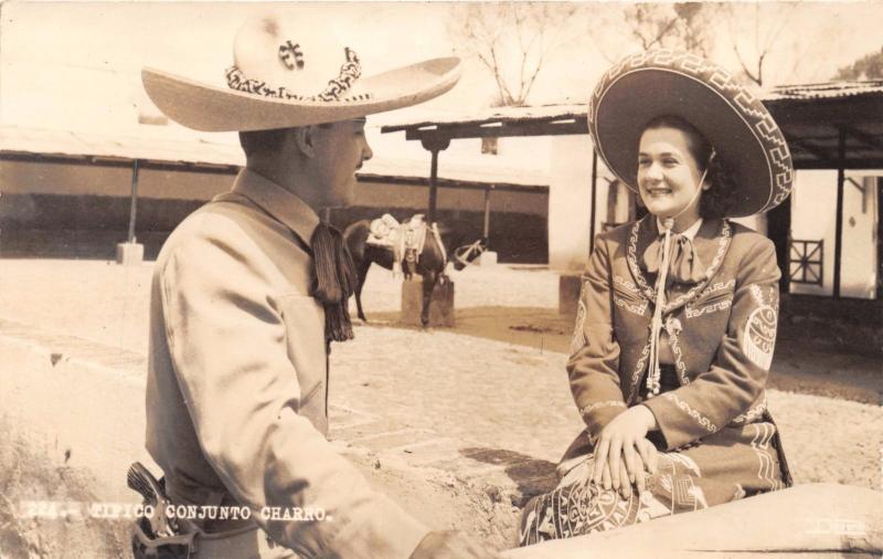 MEXICO TIPICO CONJUNTO CHARRO~REAL PHOTO POSTCARD 1940s