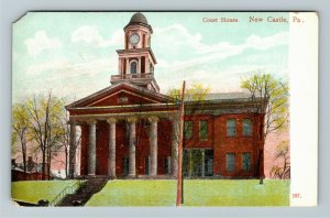 New Castle PA- Pennsylvania, Court House, Outside View, Vintage Postcard 