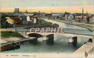 Postcard Old Rennes Panorama