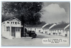 c1950 ABC Motel & Restaurant Cottages City Water Nashville Tennessee TN Postcard