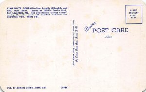 Fort Lauderdale FL King Motor Co.  Oldsmobile GMC Truck Dealership Postcard