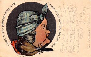 Optical Illusion Art Man and Woman on Same Face Peasants 1902 postcard C359