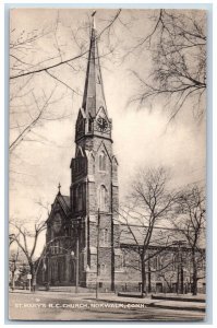 Norwalk Connecticut Postcard St. Mary's RC Church Exterior c1940 Vintage Antique