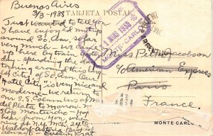 A644 Argentina 1938 Buenos Aires Avenida 9 de Julio vintage postcard