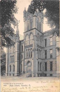High School Wooster Ohio 1906 postcard