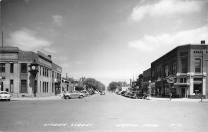 RPPC Linden Street Scene WAHOO, NEBRASKA Saunders County 1940s Vintage Postcard