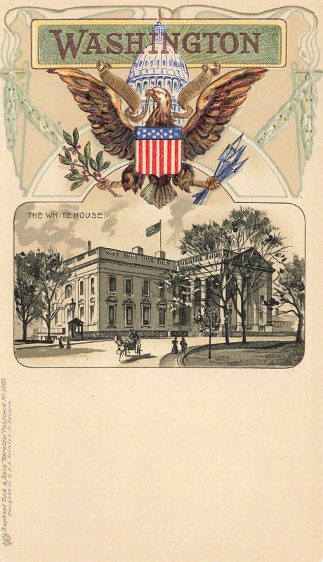 Washington DC The White House Embossed Raphael Tuck Postcard 