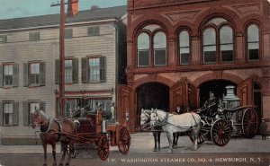 Newburgh New York Washington Steamer Co Fire Dept Vintage Postcard AA83468