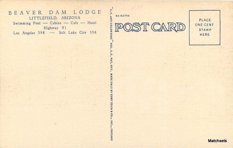 Beaver Dam Lodge LITTLEFIELD ARIZONA Curt Teich Linen postcard 10203