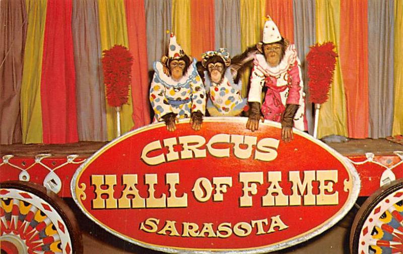 Post Card Old Vintage Antique Circus Hall of Fame, Sarasota Florida Unused