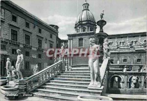 Postcard Modern Palermo Place Pretoriale Fountain