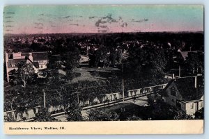 Moline Illinois IL Postcard Residence Trees Scenic View 1912 Antique Houses