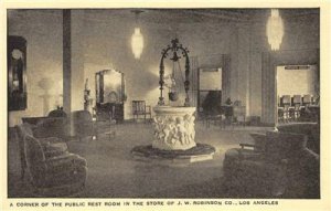 Public Rest Room, JW Robinson Co. Store, Los Angeles, CA c1940s Vintage Postcard