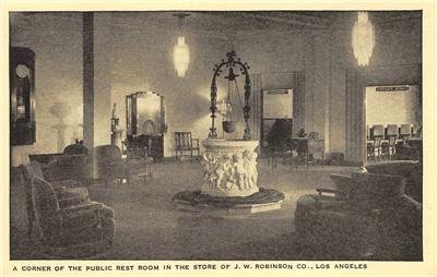 Public Rest Room, JW Robinson Co. Store, Los Angeles, CA c1940s Vintage Postcard