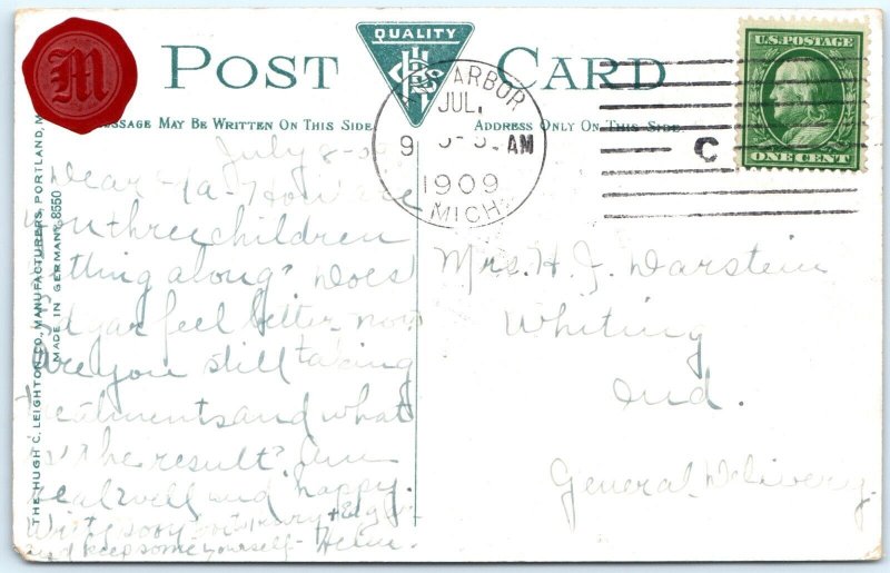 c1910s Ann Arbor, MI US Post Office Litho Photo Postcard Hugh Leighton Mich A145