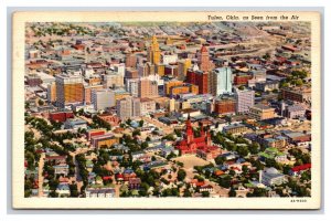 Aerial View Tulsa Oklahoma OK UNP Linen Postcard J19