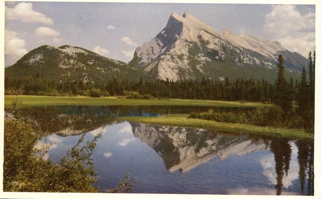 Mt Rundle from Vermillion Lake - Banff National Park AB, Alberta, Canada