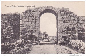 Entrance, Oxen Cart, Porta D'Entrata Al Monumenti, PESTO (Liguria), Italy, 19...