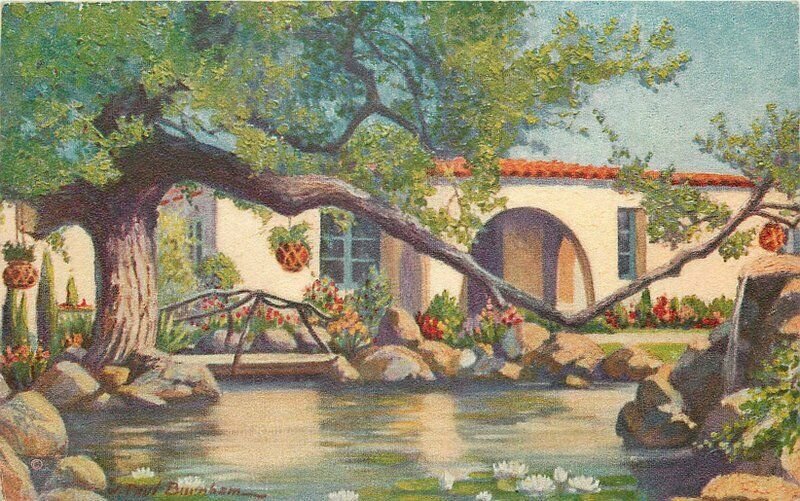 Agua Caliente Villa Tijuana Mexico artist impression Postcard 20-11851