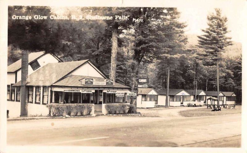 Shelburne Falls Massachusetts Orange Glow Cabins Real Photo Postcard AA48838 