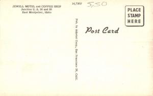Jewell Motel and Coffee Shop  East Montpelier  idaho L3046 Antique Postcard