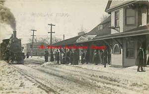 Depot, Illinois, Morgan Park, RPPC, Chicago Rock Island Railroad Station