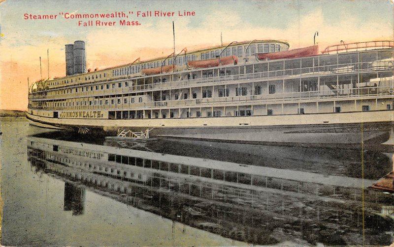 Steamer Commonwealth Fall River Line Massachusetts 1910c postcard