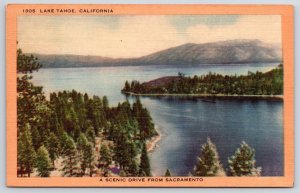 Lake Tahoe California A Scenic Drive From Sacramento Majestic Mountains Postcard