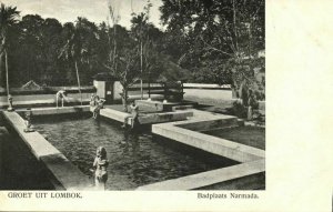 indonesia, LOMBOK, Bathing Place Narmanda (1900s) Postcard