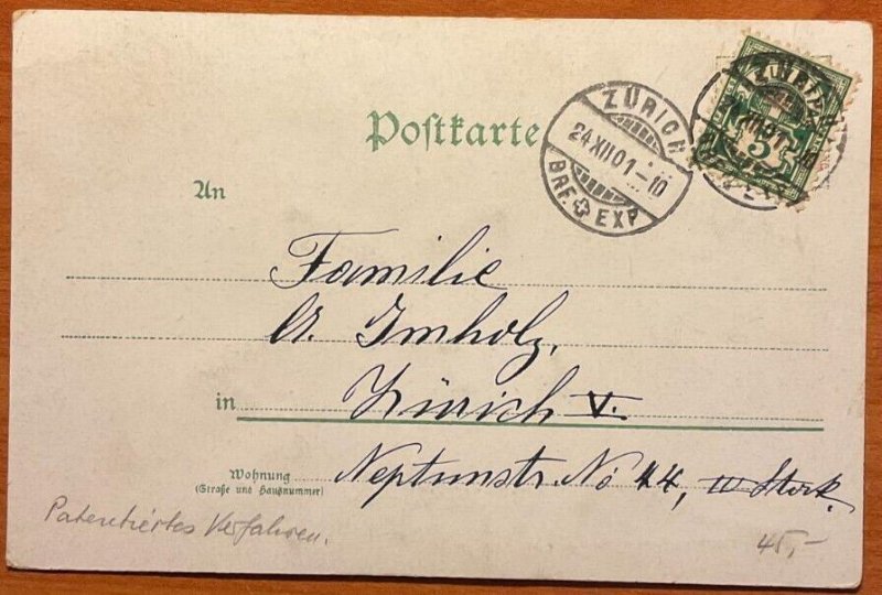 L191 Christmas Greetings 1901 Angel litho glitter postcard