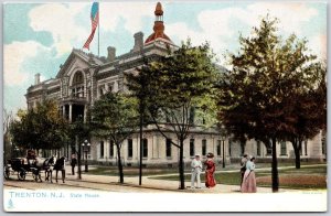 State House Trenton New Jersey NJ Horse Carriage Building And Grounds Postcard