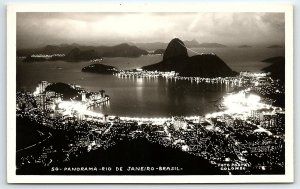 c1930 RIO DE JANEIRO BRASIL BRAZIL PANORAMA FOTO POSTAL RPPC POSTCARD P1701