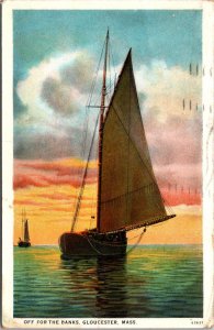 Massachusetts Gloucester Fishing Boat Of For The Banks 1935 Curteich