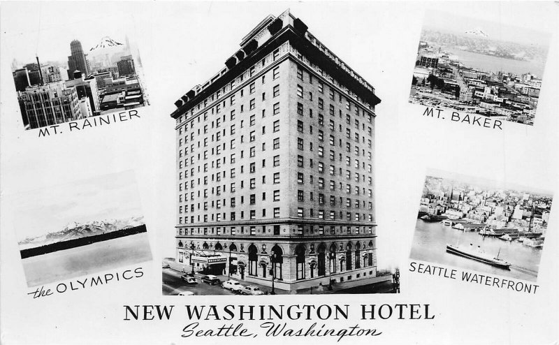 Seattle Washington 1940s RPPC Real Photo Postcard New Washington Hotel