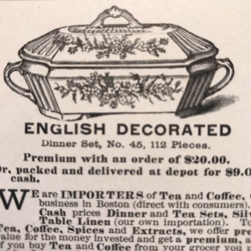 1892 London Tea Co. Decorated Porcelain Victorian Era Print Ad 2T1-52
